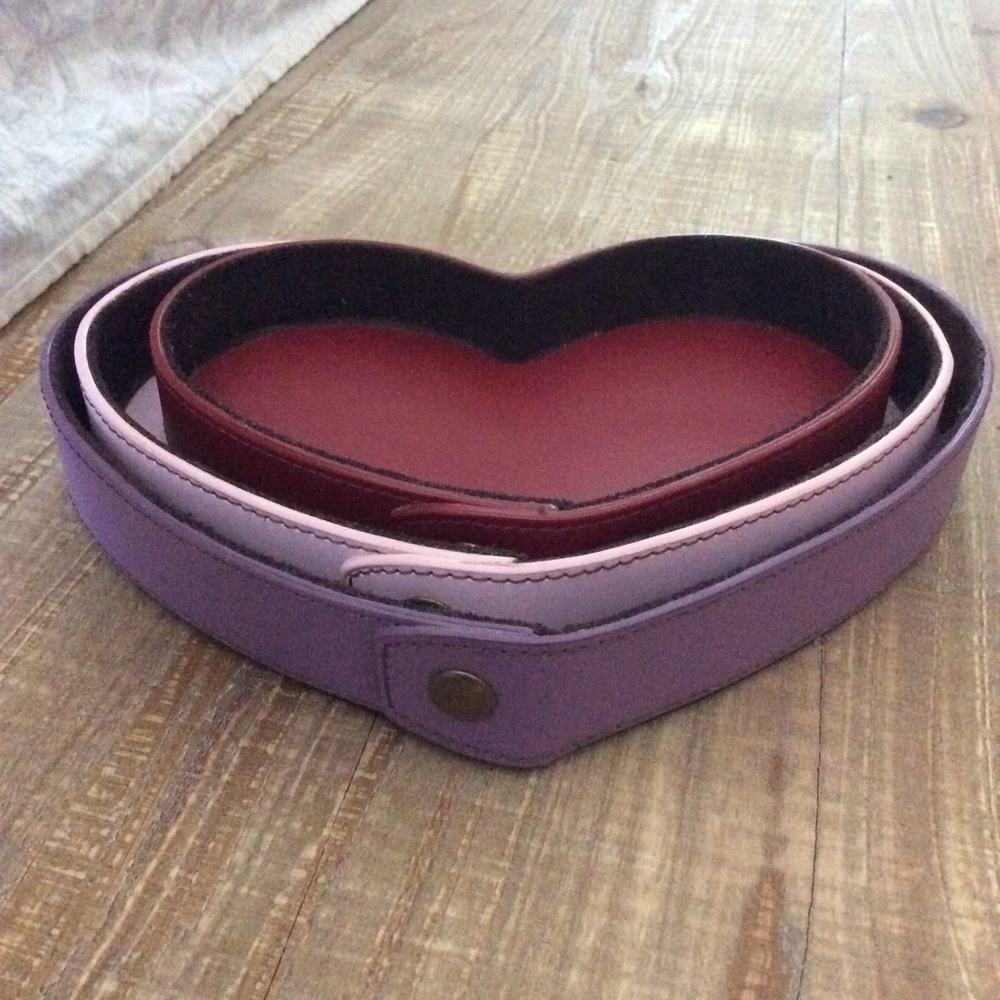 Leather stackable hearts - Picture 2 of 6